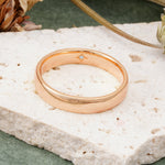 Vintage Hidden Starburst Single Lab Diamond Domed Men's Wedding Band - Additional view