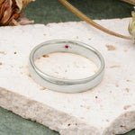 Vintage Hidden Starburst Single Ruby Domed Men's Wedding Band - Additional view