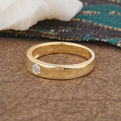 Iuxurious Hexagon Cut Moissanite Engagement Men's ring