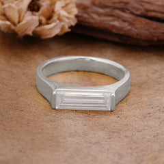Rectangular Cut Moissanite Engagement Men's ring