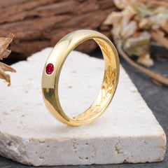 Iuxurious Round Cut Ruby Engagement Men's ring