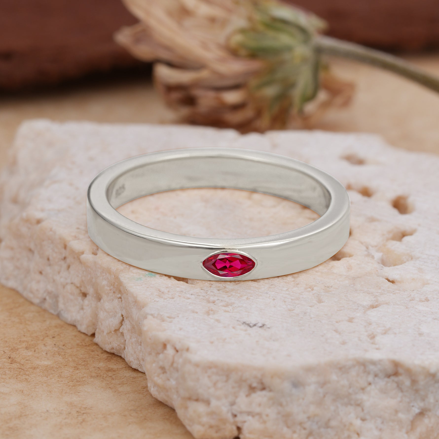 Iuxurious Oval Cut Ruby Engagement Men's Ring - Additional view