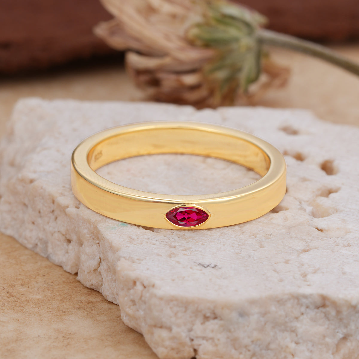Iuxurious Oval Cut Ruby Engagement Men's Ring - Additional view