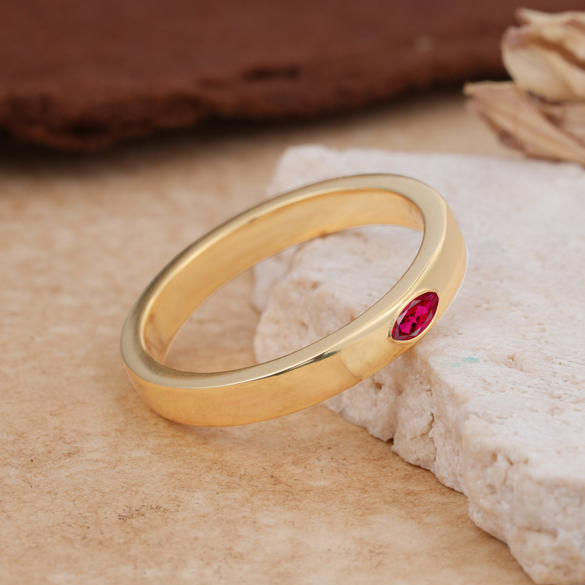 Iuxurious Oval Cut Ruby Engagement Men's Ring - Additional view