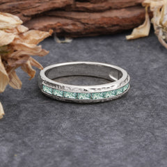 Round Cut Moss Agate Engagement Men's ring