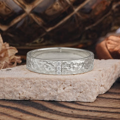 Retro-Inspired Round Cut Moissanite Mens Engagement Rings