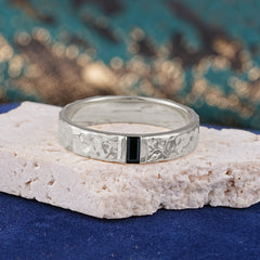 Retro-Inspired Luxury Emerald Cut Black Onyx Mens Wedding Rings