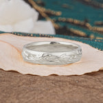 Vintage Leaf Engraved Men's Wedding Band - Additional view