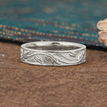 Vintage Vine Engraved Men's Wedding Band - Additional view
