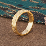 Vintage Vine Engraved Men's Wedding Band - Additional view