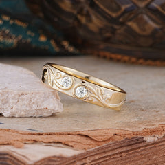 Classic Style Bezel  Set Round - Cut Moissanite Men's Ring