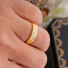 Classic Style Bezel  Set Round - Cut Moissanite Men's Ring