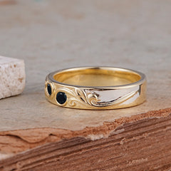 Classic Style Bezel  Set Round - Cut Natural Black Onyx Men's Ring