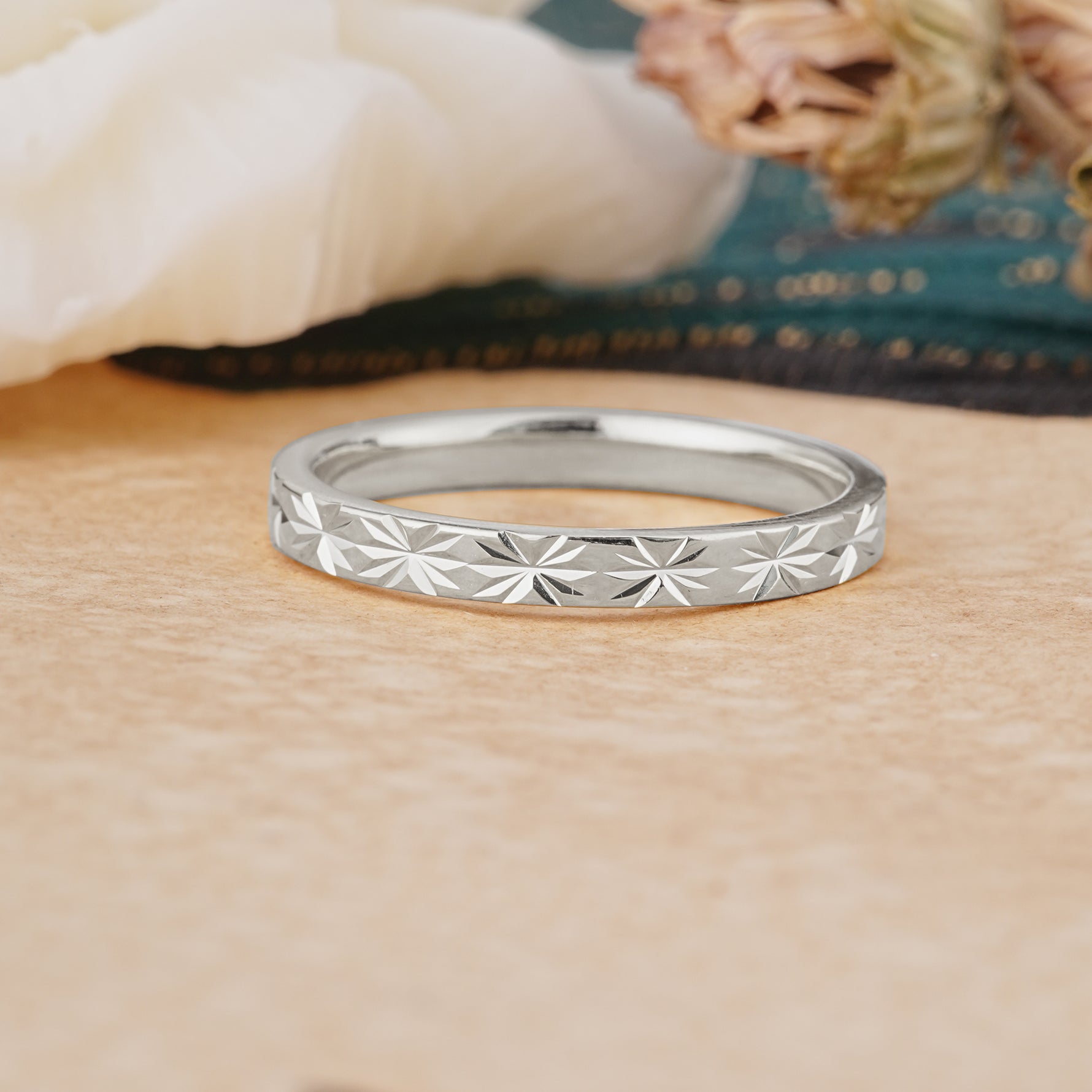 Nature Inspired Vintage Vine Men's Wedding Band for Him - Additional view
