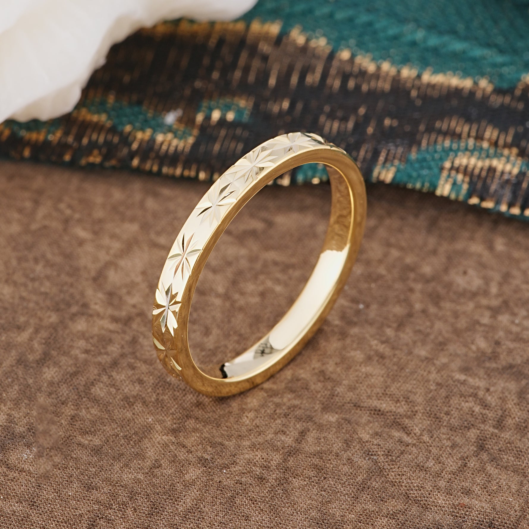 Nature Inspired Vintage Vine Men's Wedding Band for Him - Additional view