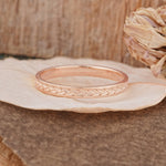 Vintage Wheat Braided Men Wedding Band Plain Band for Him - Additional view