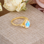 Elegant & Luxurious 5 prong Pear-Cut Moonstone Engagement Ring - Additional view