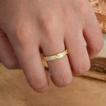 Vintage Starburst Engraved Men Wedding Band Plain Band for Him - Additional view