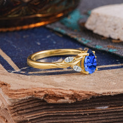 Exquisite 4-Prong Pear Cut Sapphire Engagement Ring