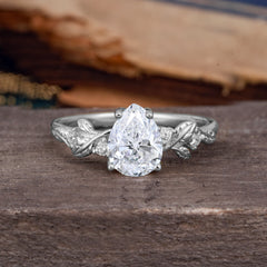 Pear Shaped Natural Women's Lab Diamond Engagement Ring