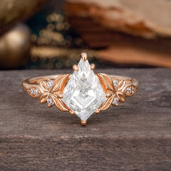 Luxe Vintage 4 Prong Kite-Cut Moissanite Engagement Ring