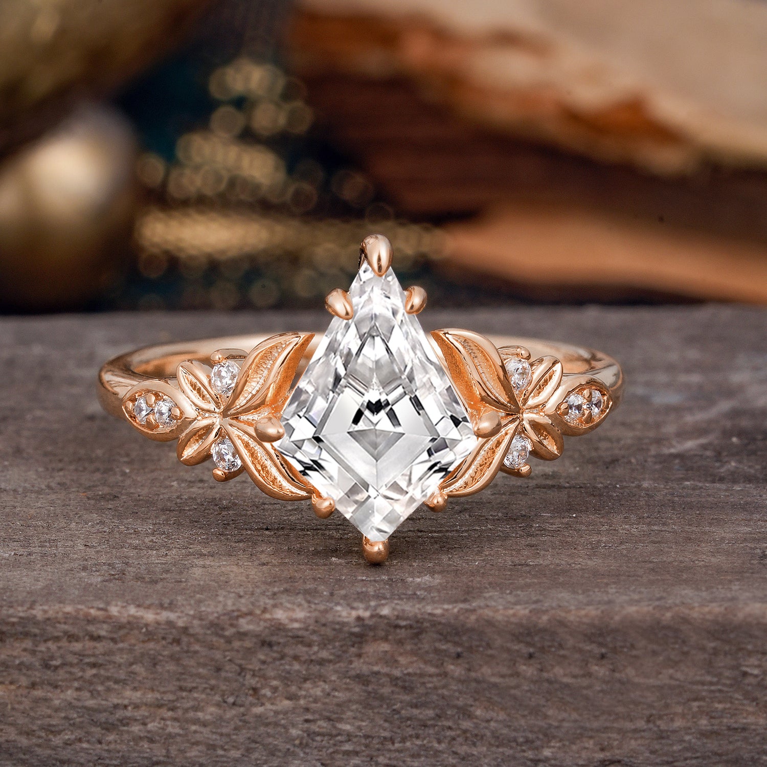 Luxe Vintage 4 Prong Kite-Cut Lab Diamond Engagement Ring