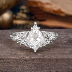 Luxe Vintage 4 Prong Kite-Cut Moissanite Engagement Ring