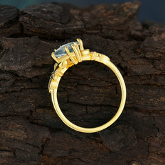 Luxe Vintage 4 Prong Kite-Cut Natural Moss Agate Engagement Ring