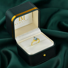 Luxe Vintage 4 Prong Kite-Cut Natural Moss Agate Engagement Ring