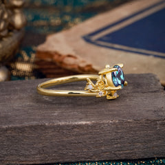 Nature-Inspired 4-Prong Round Natural Alexandrite Engagement Ring