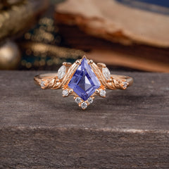 Kite Cut Nature-Inspired Tanzanite Engagement Ring