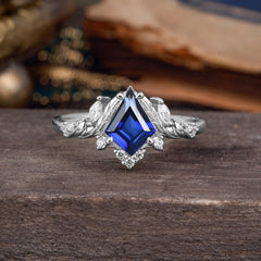 Kite Cut Nature-Inspired Sapphire Engagement Ring