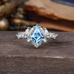 Kite Cut Nature-Inspired Aquamarine Engagement Ring
