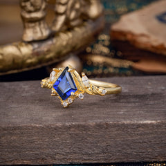 Kite Cut Nature-Inspired Sapphire Engagement Ring