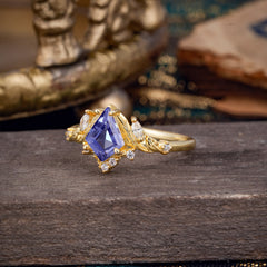 Kite Cut Nature-Inspired Tanzanite Engagement Ring