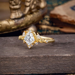 Kite-Cut Natural Diamond white Lab Diamond Ring