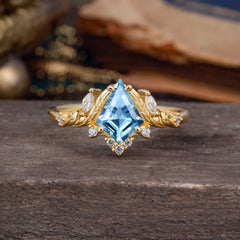 Kite Cut Nature-Inspired Aquamarine Engagement Ring
