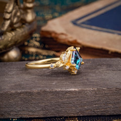 Kite Cut Natural Alexandrite Engagement Ring