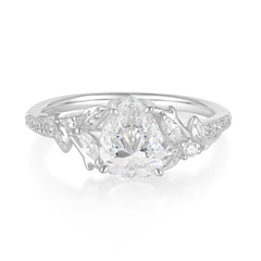 Nature-Inspired Classic Luxe 4-Prong Pear-Cut Moissanite Engagement Ring