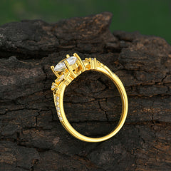 Nature-Inspired Classic Luxe 4-Prong Pear-Cut Moissanite Engagement Ring