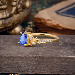 Nature-Inspired Classic Luxe 4-Prong Pear-Cut Sapphire Engagement Ring