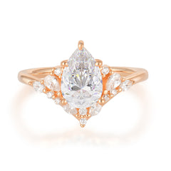 Luxe  Classic 6-Prong Pear-Cut Moissanite Engagement Ring