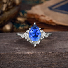 Luxe  Classic 6-Prong Pear-Cut Sapphire Engagement Ring