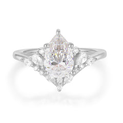 Luxe  Classic 6-Prong Pear-Cut Moissanite Engagement Ring