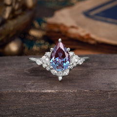 Luxe  Classic 5-Prong Pear-Cut Alexandrite Engagement Ring