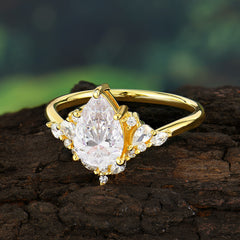 Luxe  Classic 6-Prong Pear-Cut Moissanite Engagement Ring