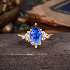 Luxe  Classic 6-Prong Pear-Cut Sapphire Engagement Ring