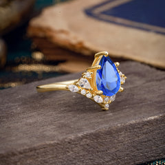 Luxe  Classic 6-Prong Pear-Cut Sapphire Engagement Ring