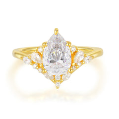 Luxe  Classic 6-Prong Pear-Cut Moissanite Engagement Ring