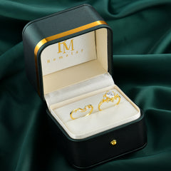 Fashion-Exquisite 6-Prong Round-Cut Moissanite Engagement Ring Set